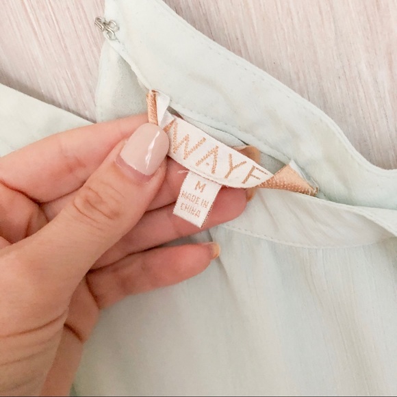 WAYF Mint Cold Shoulder Blouse - Picture 2 of 4